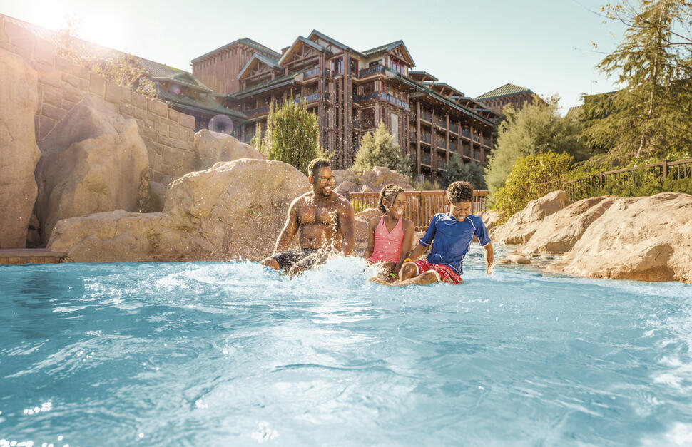 Family in the pool