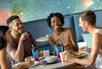 Guests eating at the cafe