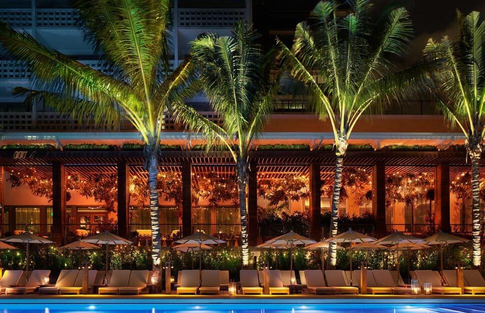 Matador Terrace and Pool at night